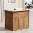 thumbnail image 7 of HARIPUL L-Shaped Home Bar Unit, 4-Tier Corner Bar Cabinet with Large Storage Space, Liquor Wine Cabinet & Reception Desk for Home Pub, 37.52"D x 52.44"W x 43.94"H, Wood, 7 of 7