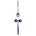 thumbnail image 2 of sunsanly Blue Evil Eyes Wind Chime with 2 Bells Indoor Outdoor Garden Patio Outdoor Hanging Elephant Heart Butterfly Tree Metal Wind Bell Decoration, 2 of 8