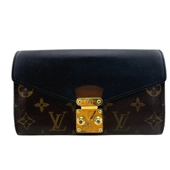 Pre-Owned LOUIS VUITTON M58415 Portefeuille Pallas Monogram Long Wallet Black Women's