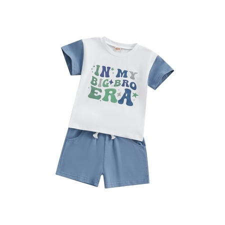 

Baby 2Pcs Summer Outfit Short Sleeve Star Letter Print Tops and Shorts
