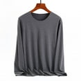 thumbnail image 3 of Women's Loose Casual Round Neck Long Sleeve Thermal T-Shirt Fleece Lined Base Layer Soft Winter Top, 3 of 3