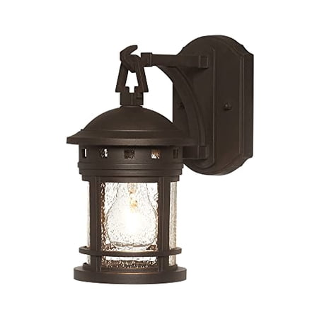 Designers Fountain 2370-ORB Sedona Outdoor Wall Lantern Sconce, 10.75 in H, Oil Rubbed Bronze with Clear Seedy Glass Shade