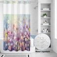 thumbnail image 2 of No Hook Shower Curtain, Blue Spring Floral Shower Curtains for Bathroom with See Through Top Window, Summer Daisy Botanical Oil Painting Waterproof & Washable Bath Curtain Stand Up Stall 36"x72", 2 of 9