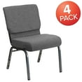 thumbnail image 3 of Flash Furniture Gray Fabric Church Chair,PK4 4-XU-CH0221-GY-SV-GG, 3 of 9