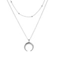 thumbnail image 2 of deux Pices, Or Et Argent,collier Multicouche Avec Pendentif Double Angle Pour Femme Et Fille, 2 of 5
