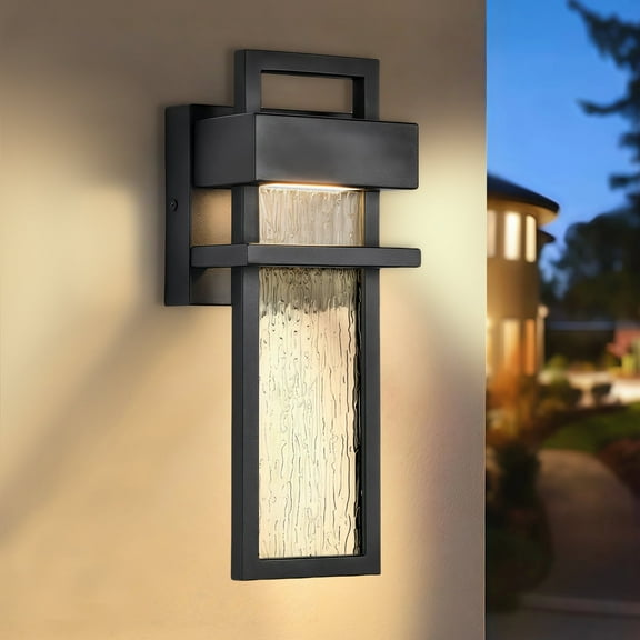 LED Outdoor Wall Light Fixtures with Bubble Glass, 12W, 3000K, 1430Lumens, for Garage Front door Patio