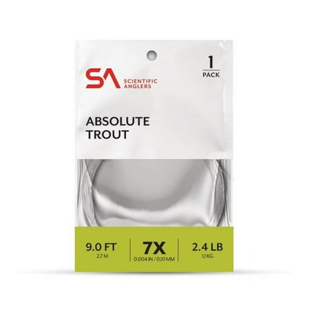 UPC: 0840309134019 | Scientific Angler 1120027 9 ft. Absolute Trout Leader  Clear – Size 0X
