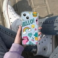 thumbnail image 4 of Chat Expression Set Clear Case for iPhone 13,Aesthetic Art Design Case for Men Women,Unique Soft Transparent TPU Bumper Case Cover, 4 of 5