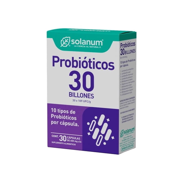 Suplemento Alimenticio Solanum Probioticos 30 Billones 30 Capsulas