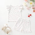 thumbnail image 5 of Younger Tree Toddler Girl Shorts Set Baby Summer Fly Sleeve T-shirts Shorts 2 Piece Clothes Outfits for 12-18 Months, 5 of 9
