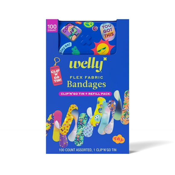 Paquete de latas y recambios Bandage Welly Clip N' Go, 100 unidades