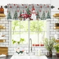 thumbnail image 3 of Winter Christmas Valances for Windows Snowman Truck Christmas Ball Tree Gray Rod Pocket Curtain Valance Window Treatment Short Curtains for Kitchen Living Room, 60"x14", 3 of 5