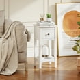 thumbnail image 4 of Gymax Nightstand 3-Tier Bedside Table w/ Open Storage Shelf & Narrow Side Table White, 4 of 7