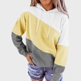 thumbnail image 2 of Tunic Tops for Women Loose Fit Leggings Winter Hooded Long-sleeved Blouson Drop Shoulder Hoody Graphic Leisure Cotton Hoodies Hoodie(Yellow,S), 2 of 6
