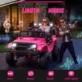 thumbnail image 4 of WOWEHICLE 24V Ride on Toys, 4×200W Motor, Kids Power Car Wheels with Remote, 2 Seater Ride on Car for Boys Girls, Electric Car for Kids with Music, LED Lights, 3-8 Years Old, Pink, 4 of 8