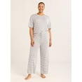 thumbnail image 2 of Joyspun Women’s Sleepwear Knit Cropped Pajama Pants, 25'' Inseam, Sizes S-3X, 2 of 6