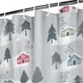 thumbnail image 3 of Gray Christmas House and Tree Pattern Shower Curtain 36"x72" ,Bathroom Decorative Shower Curtains Set with 12 Hooks,Modern Waterproof Washable Shower Curtain, 3 of 6