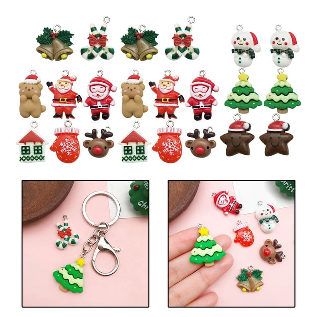 22x colgantes de Navidad, suministros para manualidades, regalos de cumpleaños, adornos creativos, decoración navideña, abalorios para fabricación de Macarena Colgante Encanto