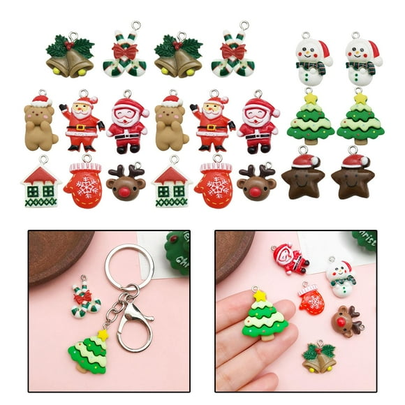 22 Uds. Colgantes Navideños, Dijes, Manualidades Para Hacer Joyas, Llaveros, Pulseras BLESIY Colgante Encanto