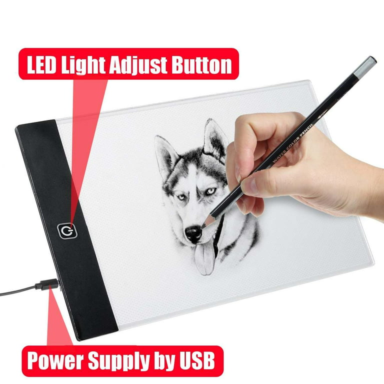 A5 Led Light Table-Light Pad for Tracing with Brightness Adjustable for  Artists，Drawing Table with USB Charge Cable Light Board for Drawing 