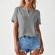 thumbnail image 1 of MHFRRA Camiseta Informal de Manga Larga con Cuello Redondo y Bolsillos para Mujer, Color Liso Gris, 1 of 3