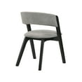 thumbnail image 3 of Rowan Mid-Century Modern Accent Dining Chair in Black Finish and Grey Fabric - Set of 2, 3 of 7
