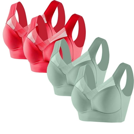 DondPO Bras for Women Sticky Adhesive Vanity Panel Clothing Bra Yoga Crop Vest Bras Anti Sagging Back Support Bras Materni Grey No Wire Bras for Women Wireless Bras for Women Green 3XL Clearance
