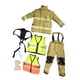 thumbnail image 2 of Traje de bombero modelo 1:6, disfraz de bombero realista, traje formal de bombero. Amarillo claro, 2 of 9