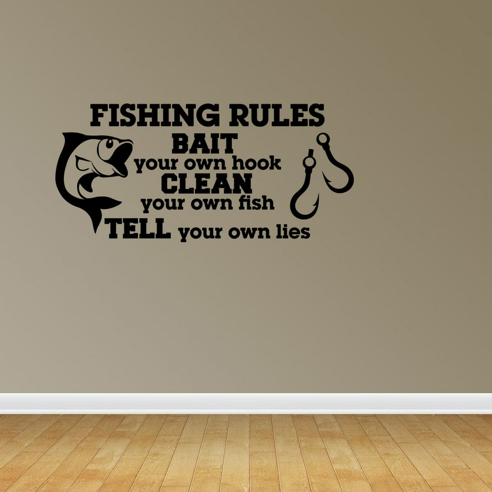 Funny Fishing Rules Quote Vinyl Wall Decals Vinyl Decals Fishing Decal