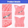 thumbnail image 5 of Vocoste Cat Shape Cute Hair Drying Towel Dry Cap Towel Cap Quick Drying Lightweight for Drying Hair Pink, 5 of 7