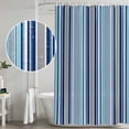 thumbnail image 4 of Polyester Fabric Blue Green Striped Shower Curtain, Colorful Abstract Vertical Lines Art Waterproof Bathtub Curtain Bathroom Decor Set with Hooks 36 x 78 Inches, 4 of 6