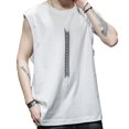 thumbnail image 2 of Camiseta sin mangas para hombre, camiseta de gimnasio informal, ligera, transpirable, de fibra de poliéster, absorbente del sudor, para Fitness, 2 of 8