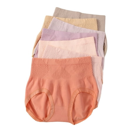 ATOYSOY Women s Stretchy Solid Panty for Girls Comfy Underpants Multipack Plus Size Hip Lifting Panties Boy Shorts 7 Pack Clearance Shapewear Control Briefs Seamless for Ladies Black L