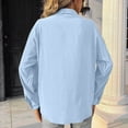 thumbnail image 6 of Women's Long Cardigan Button Shirt Strap Lapel Flared Sleeve Top Fashion Women Casual Lapel Long Sleeve Solid Color Shirt Top Single-Breasted Cardigan Blouse Turndown Collar Long Sleeve, 6 of 6