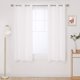 thumbnail image 2 of Cortinas Deconovo blancas puras cortas opacas con ojales para dormitorio, oscurecimiento térmico y aislamiento para sala de estar, 96 x 183 cm, 2 paneles, 2 of 8