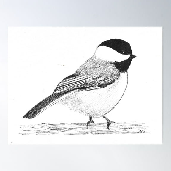 Chickadee Poster Wall Art, Modern Wall Decor For Living Room Bedroom, 8x12 UNFRAMED