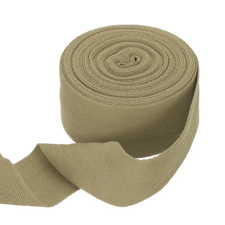 Uxcell Cotton Twill Tape Ribbon 2" 11 Yard Herringbone Webbing Tape, Khaki