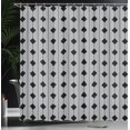 thumbnail image 4 of Ambesonne Grey Geometric Shower Curtain, Square and Stripes, 69"Wx70"L, Charcoal Grey Pale Grey, 4 of 5