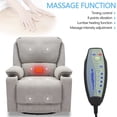 thumbnail image 5 of KIGOTY Rocking Recliner Chair, 360 Swivel Recliner with Massage and Heating, Light Grey, 5 of 7