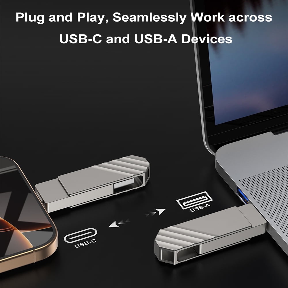 External Hard Drive 256G, KEXIN External SSD USB 3.2 Gen 1 Type C Thumb Drive up to 450MB/s Portable SSD, Silver