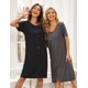 thumbnail image 3 of Ekouaer 2 Pack Nightgowns for Women Button Down Night Shirts Short Sleeve Sleep Shirts V Neck Sleepwear Pajama Dress, 3 of 4