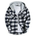 thumbnail image 2 of COOFANDY Men's Plaid Hooded Hipster Hoodies Long Sleeve Fleece Shirts Drawstring Jacket, 2 of 7