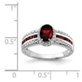 thumbnail image 5 of 925 Sterling Silver Rhodium-plated Garnet and White Topaz Ring Size 7, 5 of 6