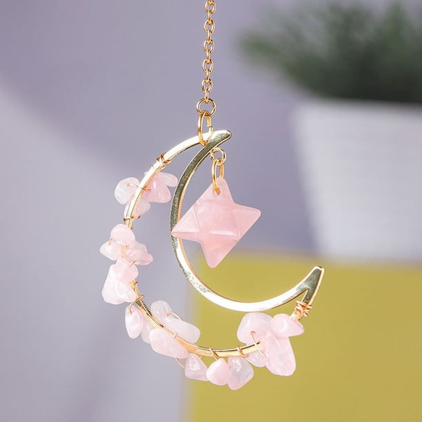Natural Amethyst Crystal Stone Car Pendant Star Pendant Color Weave Energy