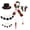 J, variant on CoreLiving Classic Christmas Snowman DIY Decoration Kit with Black Felt Hat, Red Scarf, Carrot Nose and Wooden Pegs, 13 Pcs Outdoor Winter Toy for Kids and Family