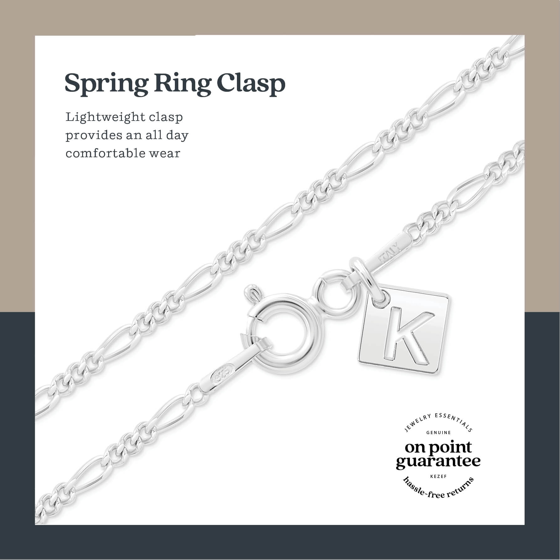 Kezef Sterling Silver 1.5mm Figaro Chain Necklace - Solid Necklace Chain 22 inches - Italian 925 Sterling Silver Jewelry Necklaces - Sterling Silver Chains for Men Women