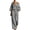 Gray, variant on 2 Piece Outfits for Women Button Down Oversized Shirt and High Waist Pleated Wide Leg Pants Set Relaxed Fit Cotton Linen Casual Spring Summer Wear