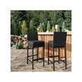 thumbnail image 1 of Ourlova Patio Wicker Barstools With Cushions Outdoor Wicker Bar Stools Set Of 2 Outdoor Rattan Bar Height Stool Set Armless For Backyard Poolside, 1 of 9