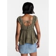 thumbnail image 3 of No Boundaries Boho Woven Babydoll Top, Women's XXS-XXL, 3 of 5
