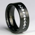 thumbnail image 6 of Black Gold Plated Matte 8mm Titanium Steel Mens Ring Men Wedding Band AAA CZ Man Ring, 6 of 6